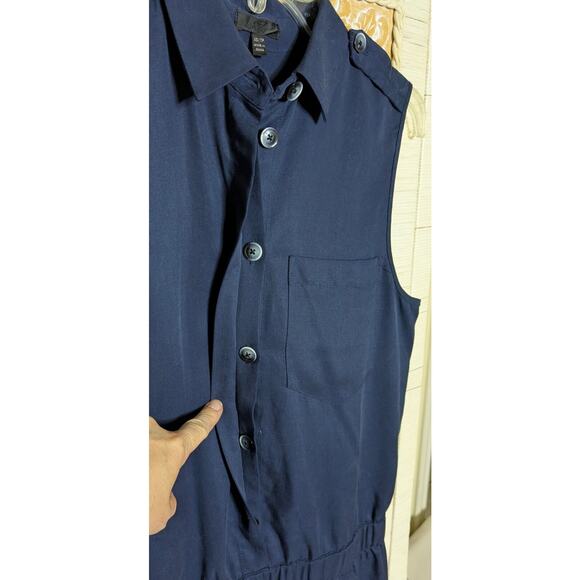 ATM Anthony Thomas Melillo Romper Womens XS Blue Shorts Sleeveless Button Front - Picture 4 of 7